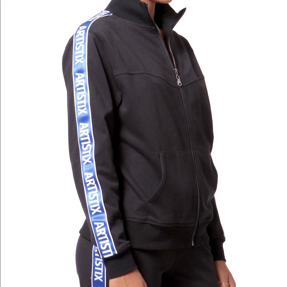 Artistix French Terry Logo-Stripe Track Jacket.